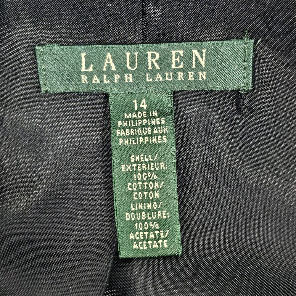 Lauren Ralph Lauren Black Velvet Blazer Size 14 Gothic Vampire Dark Academia - Picture 3 of 8